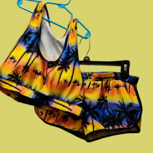 Womens/girls size Xlarge 2 piece swim tropical theme/ palm trees